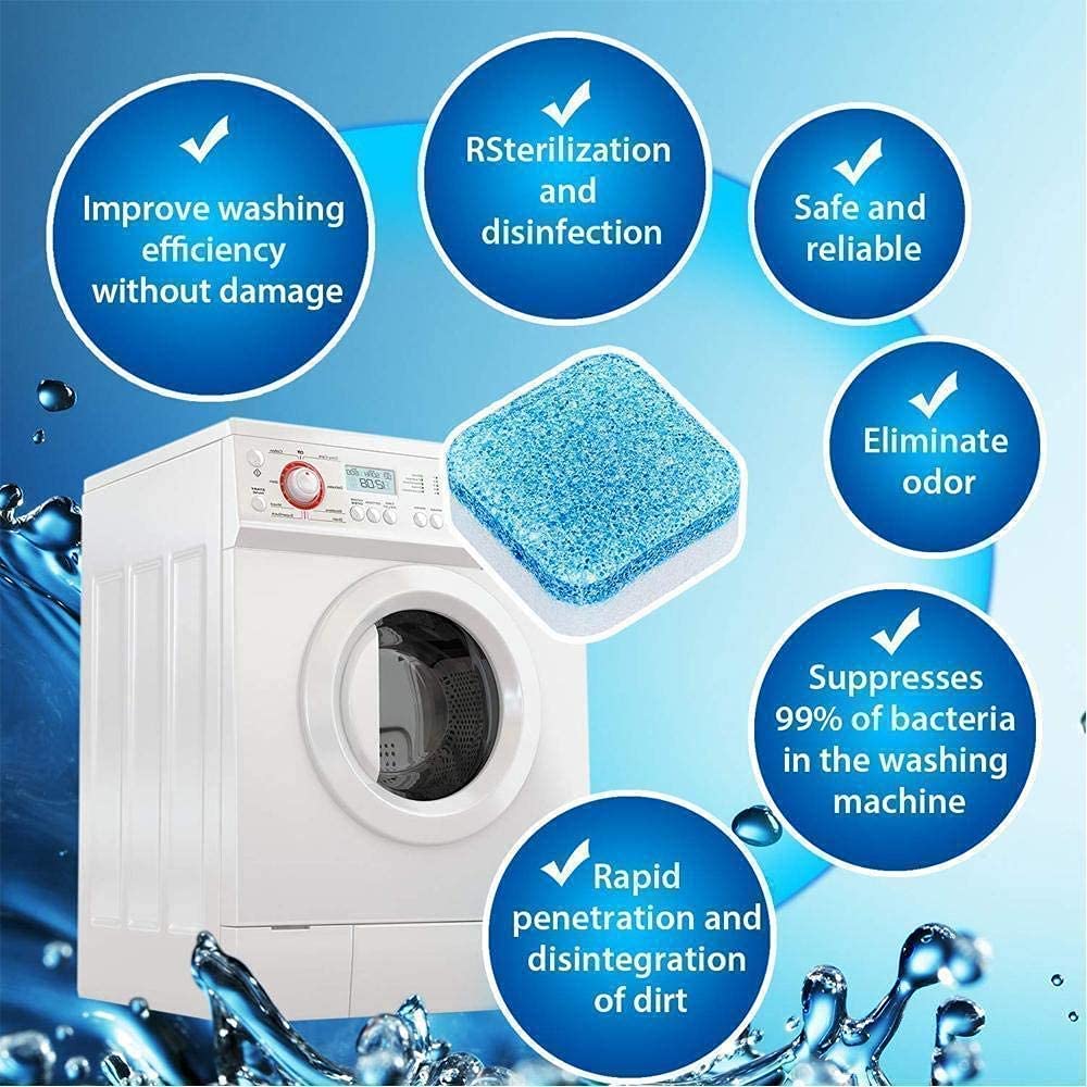 Washing Machine Deep Cleaning Tablets Removes  Dirt, Odor & Bacteria in 1 Wash