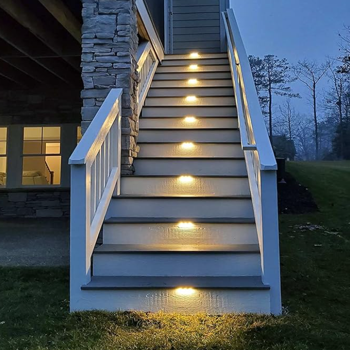 "No Electricity Bill! Solar Deck Lights (Pack of 4) – Auto Night Sensor, Waterproof Outdoor Lighting"