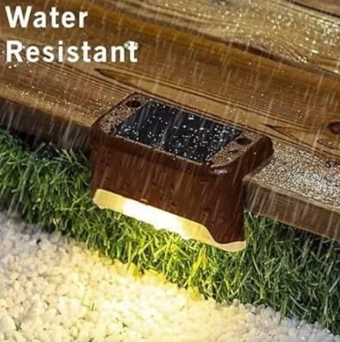 "No Electricity Bill! Solar Deck Lights (Pack of 4) – Auto Night Sensor, Waterproof Outdoor Lighting"